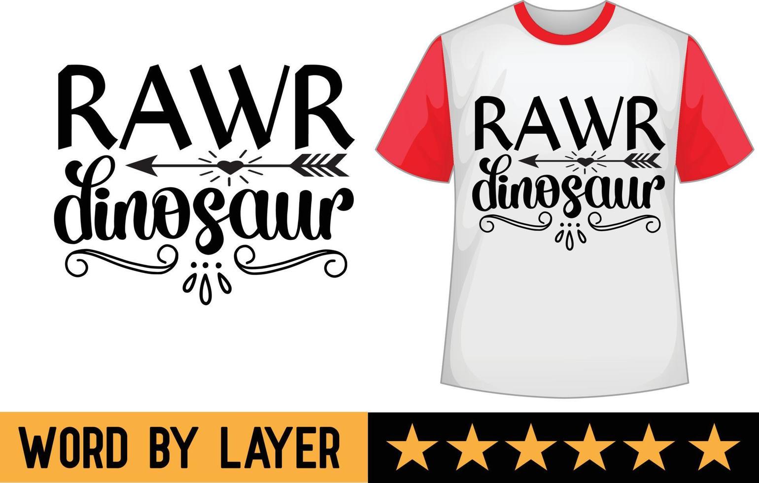 rauwer is Hallo in dinosaurus SVG t overhemd ontwerp vector