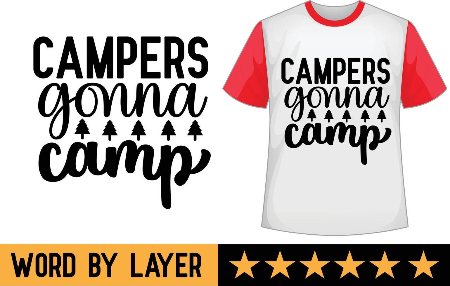 kampeerders gaan kamp SVG t overhemd ontwerp vector