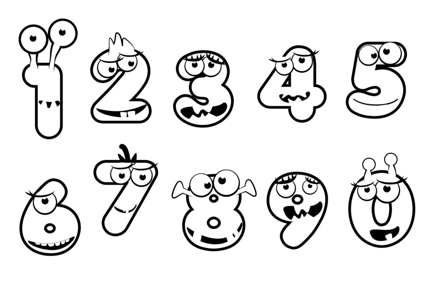 vector contour monster alfabet lettertype. patroon voor kinderen