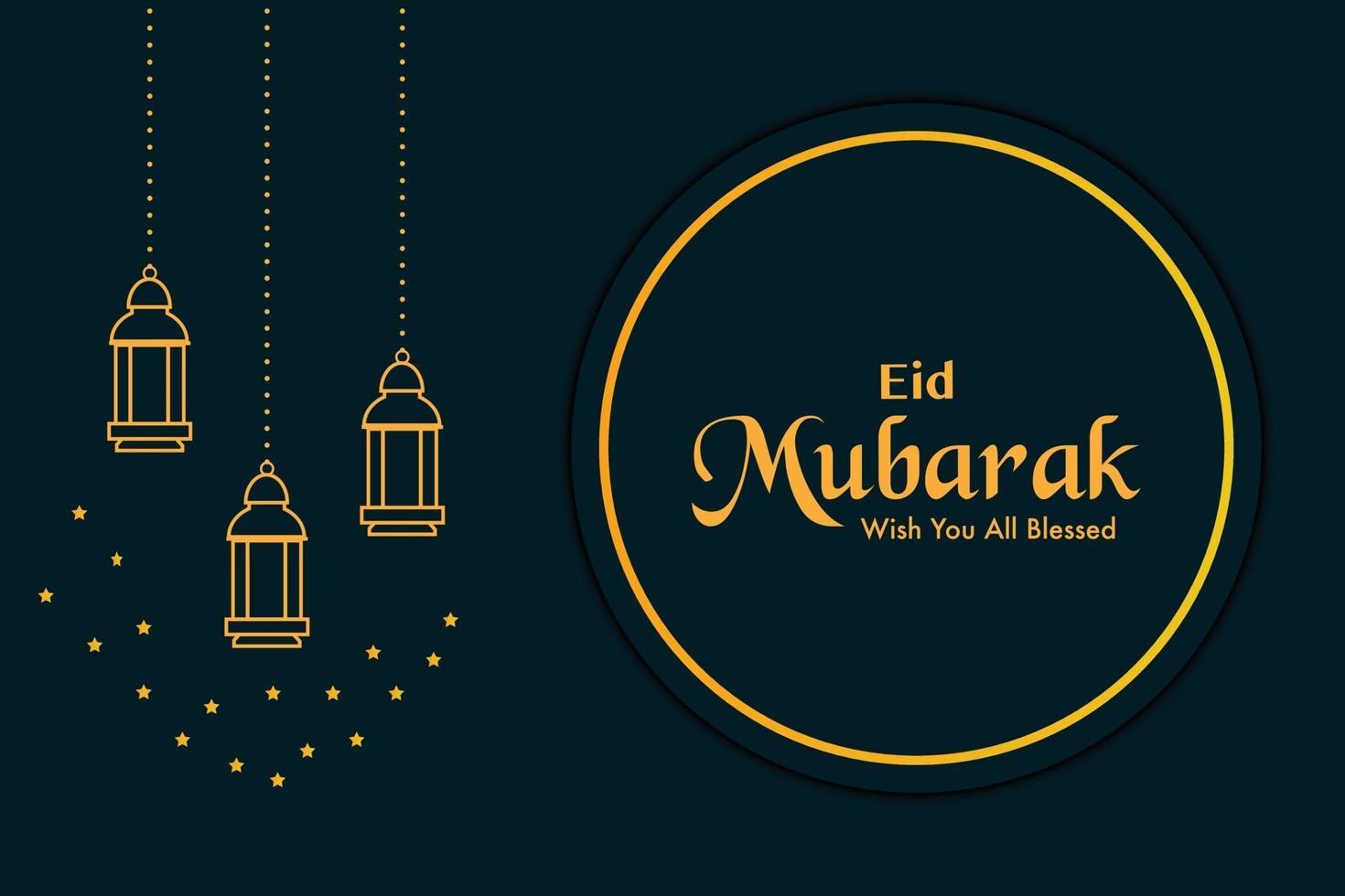 eid mubarak gouden achtergrond vector