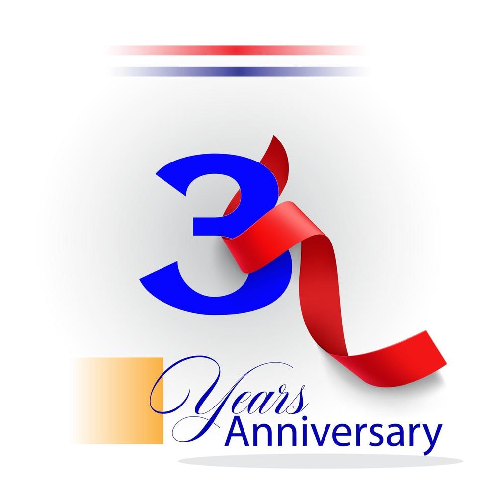 3 jaar verjaardag viering vector sjabloon ontwerp illustratie
