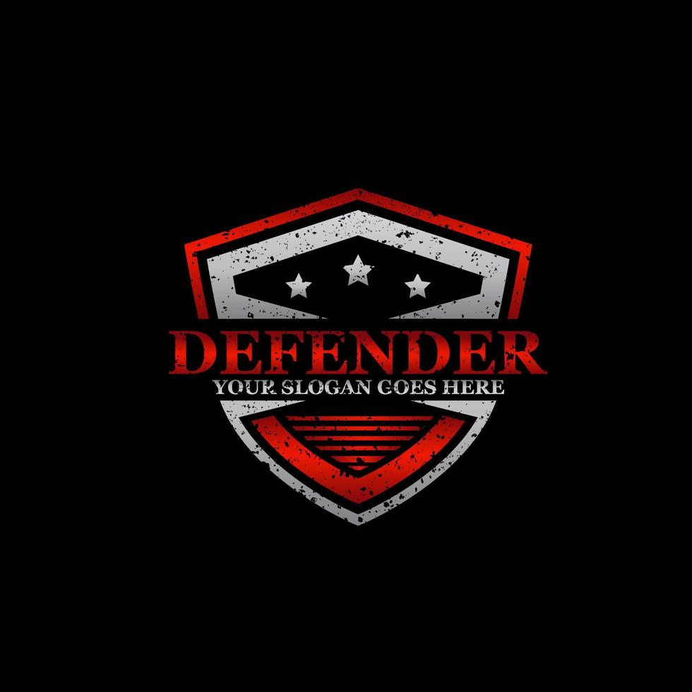 verdediger bescherming logo insigne, rustiek technologie logo ontwerpen vector