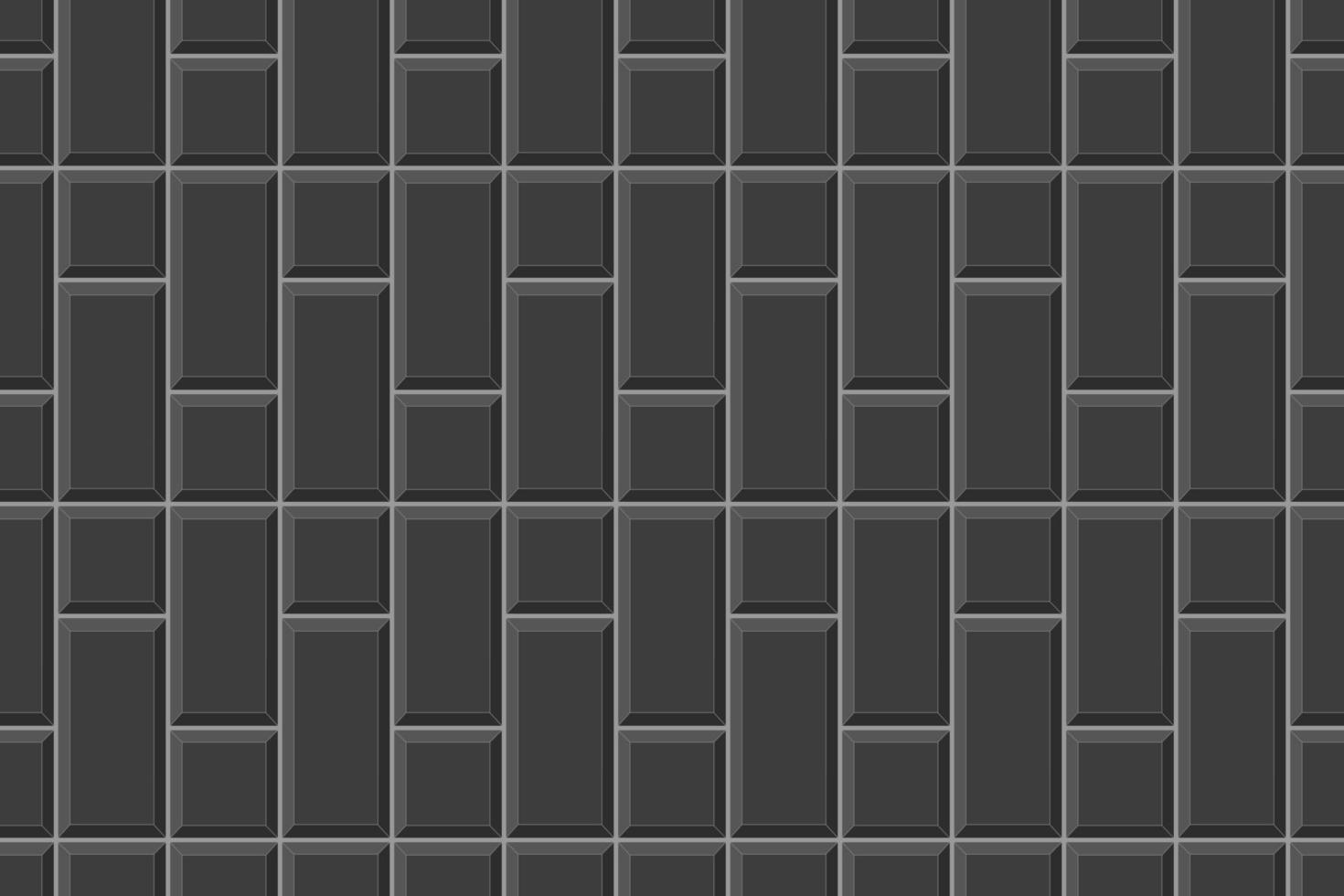 zwart rechthoek en plein tegel verticaal indeling. keramisch of steen muur naadloos patroon. keuken backsplash of badkamer verdieping mozaïek- achtergrond vector