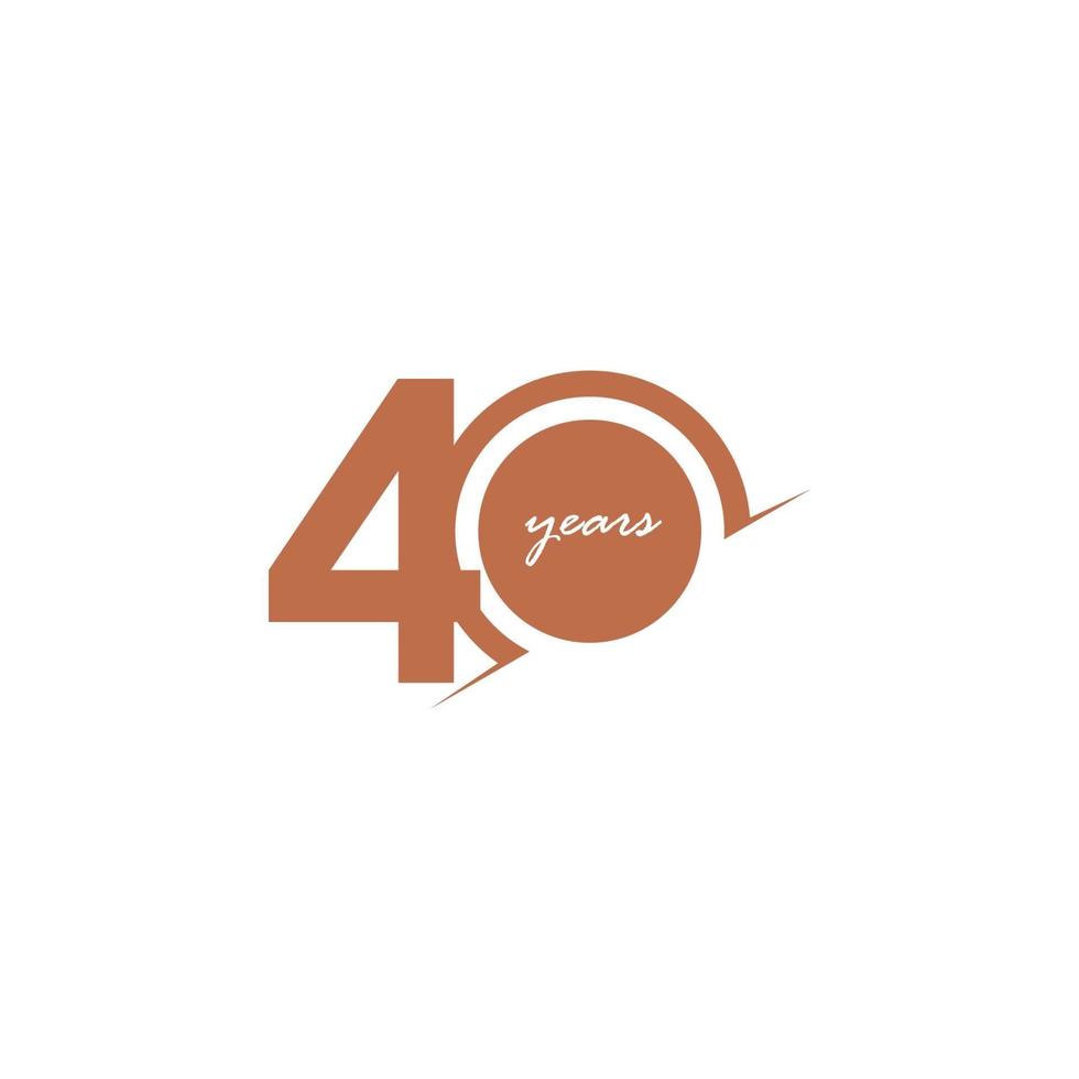 40 jaar verjaardag viering nummer vector sjabloon ontwerp illustratie