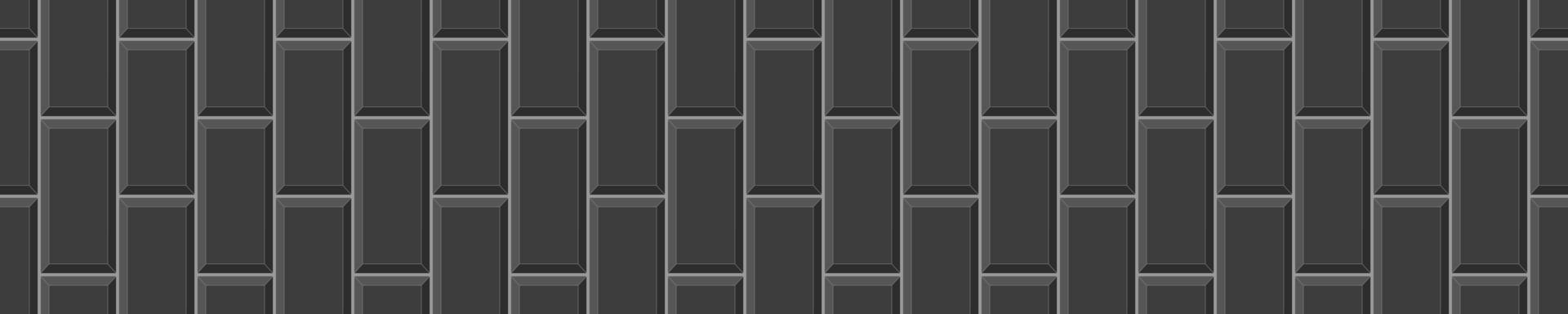 rechthoek verticaal tegel textuur. keramisch of steen zwart muur naadloos patroon. keuken achterwand, badkamer verdieping horizontaal achtergrond. binnen- of buitenshuis decoratie vector