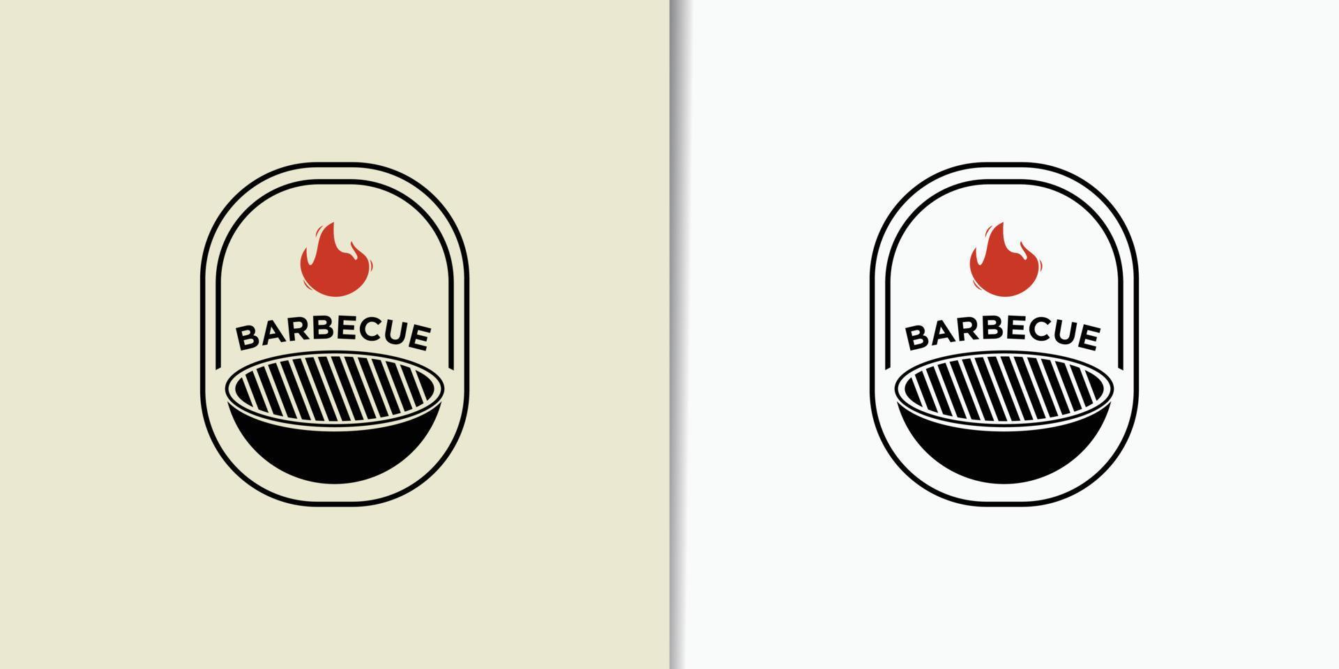 vector wijnoogst retro rustiek bbq rooster barbecue barbecue logo