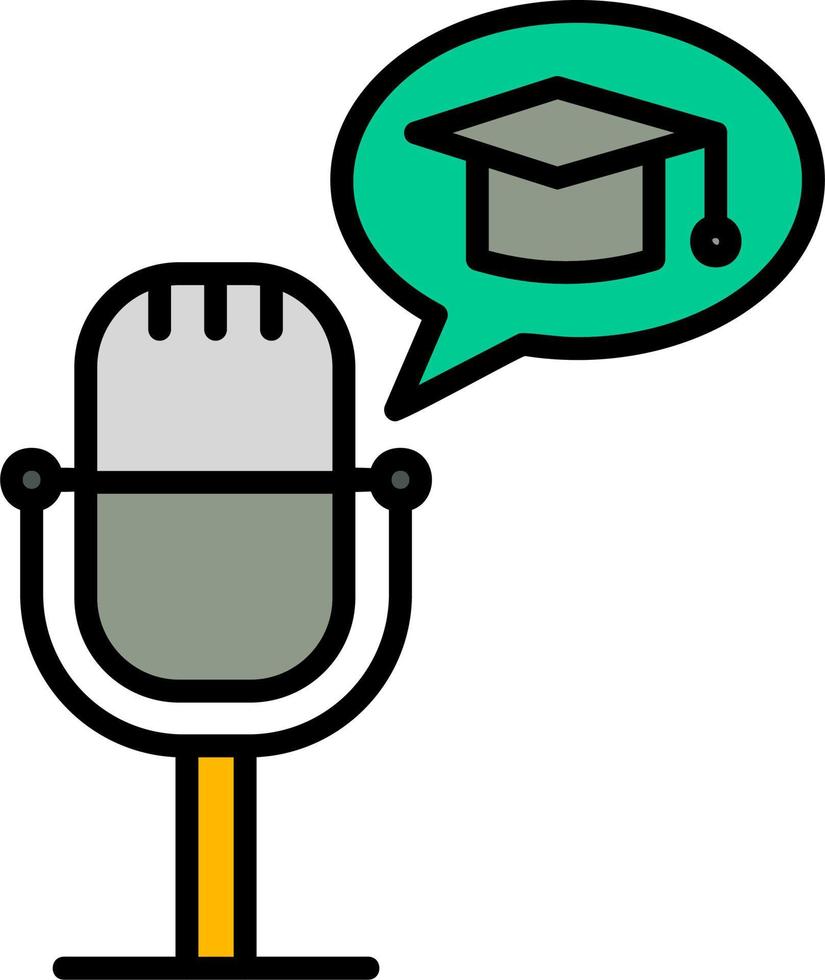 onderwijs podcast vector icoon