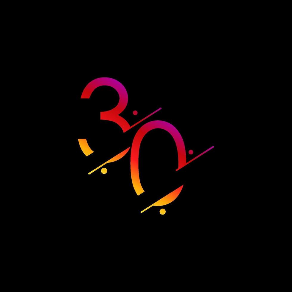 30 jaar verjaardag viering elegante nummer vector sjabloon ontwerp illustratie