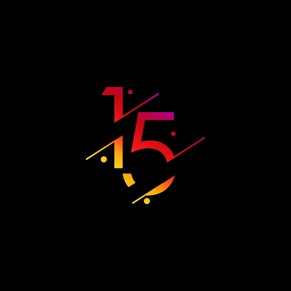 15 jaar verjaardag viering elegante nummer vector sjabloon ontwerp illustratie