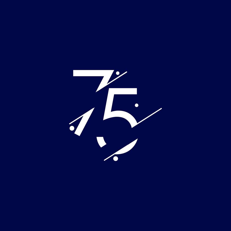 75 jaar Jubileumfeest elegante nummer vector sjabloon ontwerp illustratie