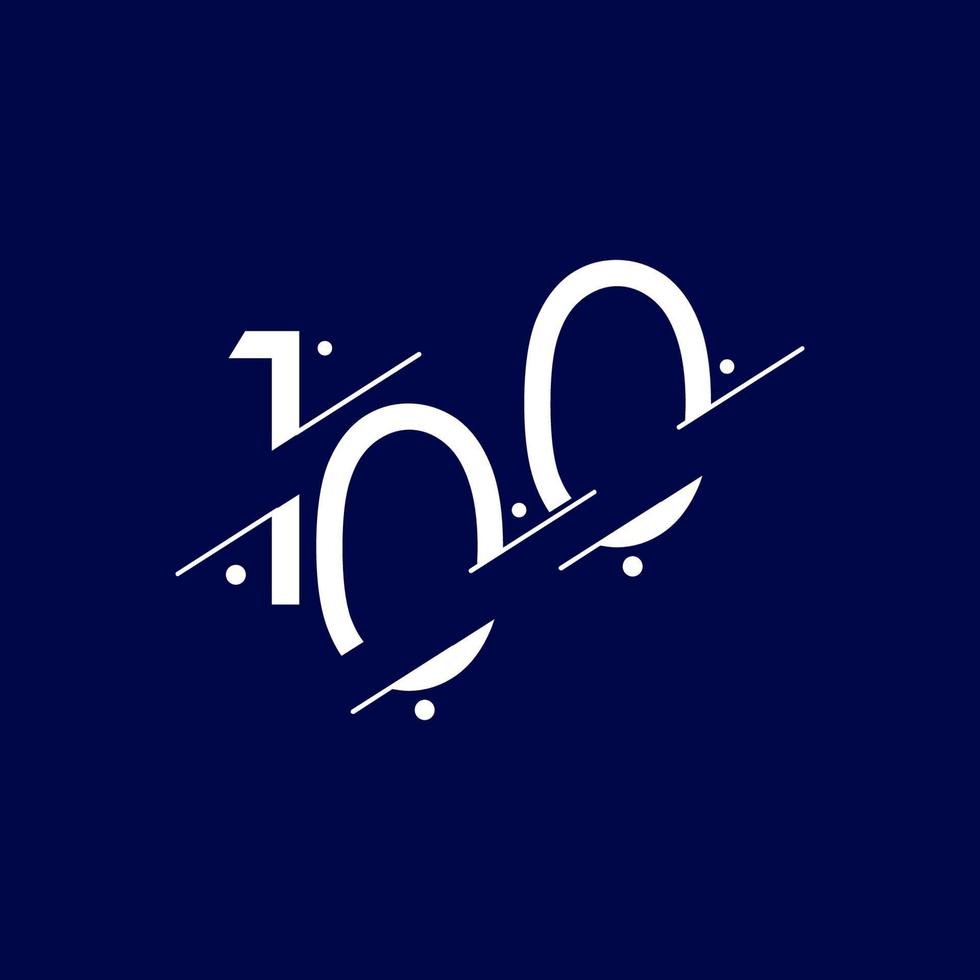100 jaar verjaardag viering elegante nummer vector sjabloon ontwerp illustratie
