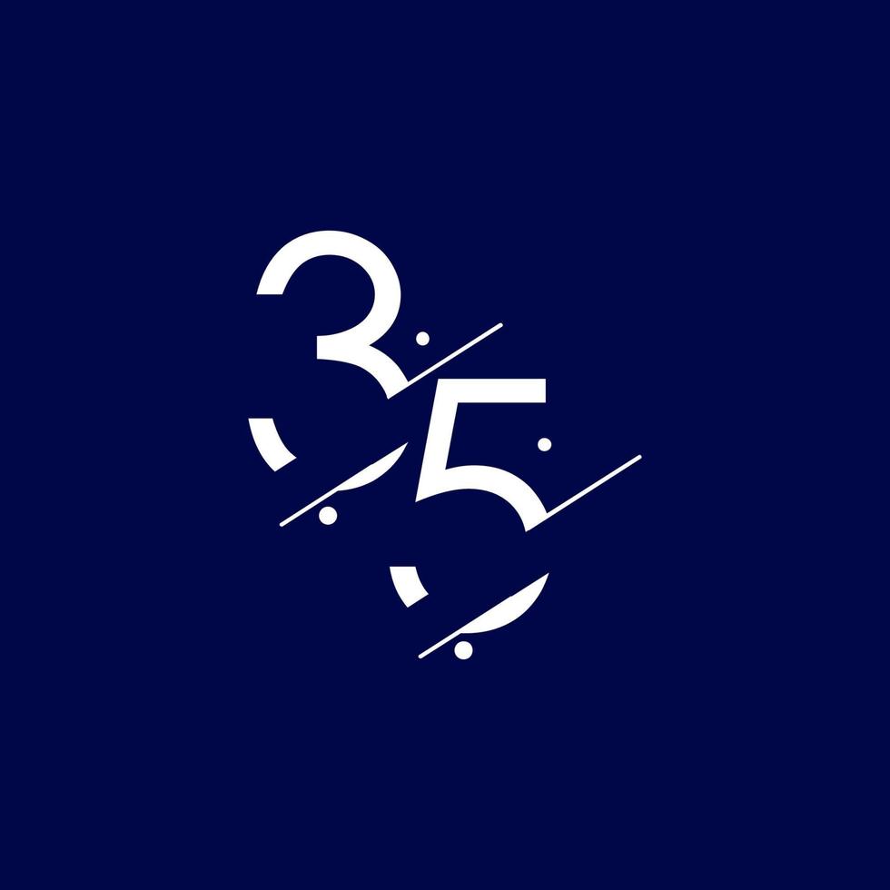 35 jaar verjaardag viering elegante nummer vector sjabloon ontwerp illustratie