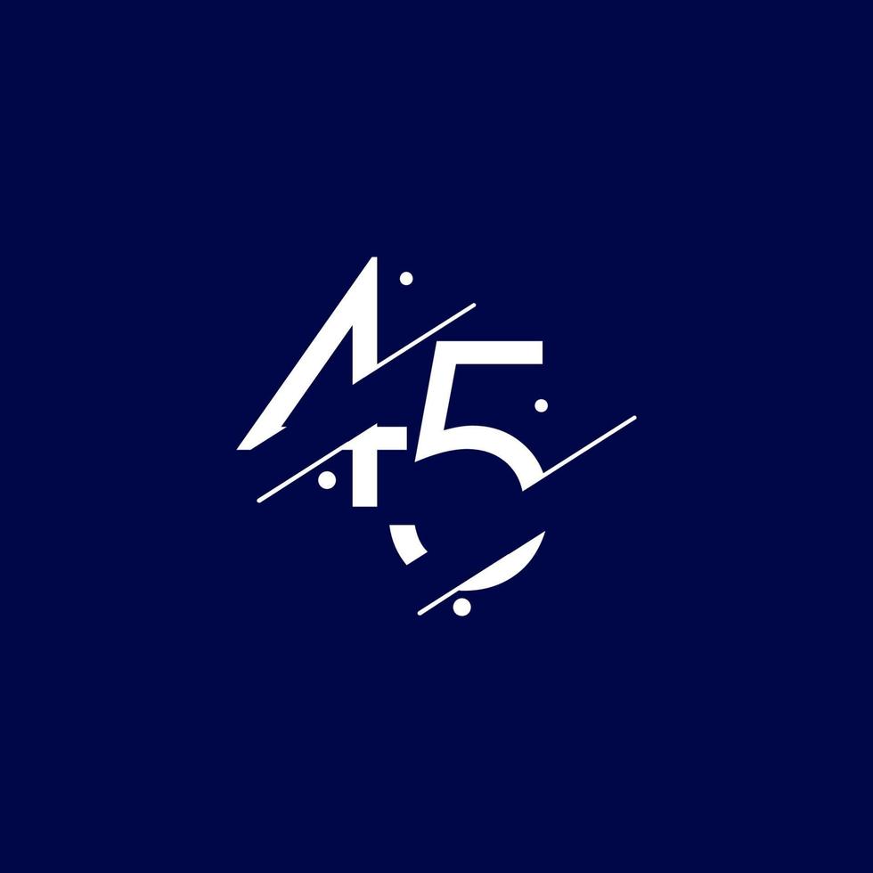 45 jaar verjaardag viering elegante nummer vector sjabloon ontwerp illustratie