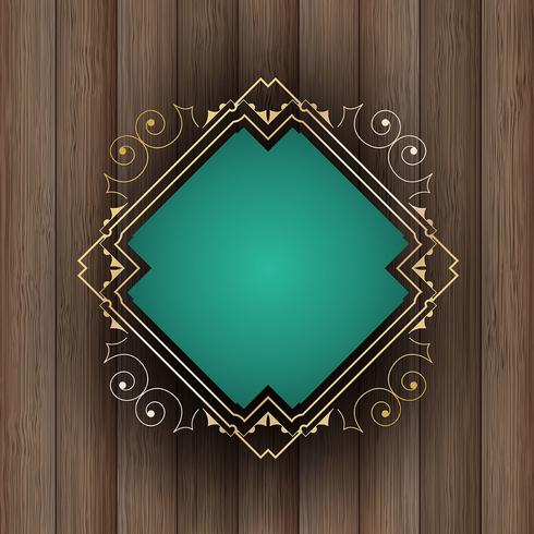 Decoratief frame op hout vector