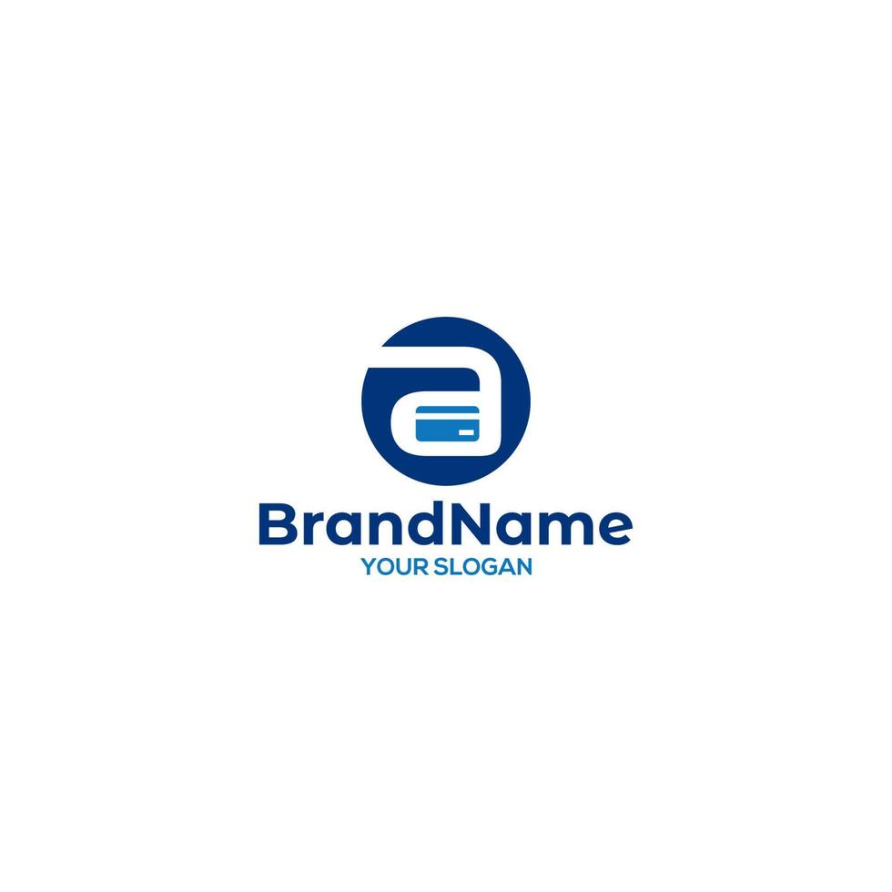 credit kaart in brief een logo ontwerp vector
