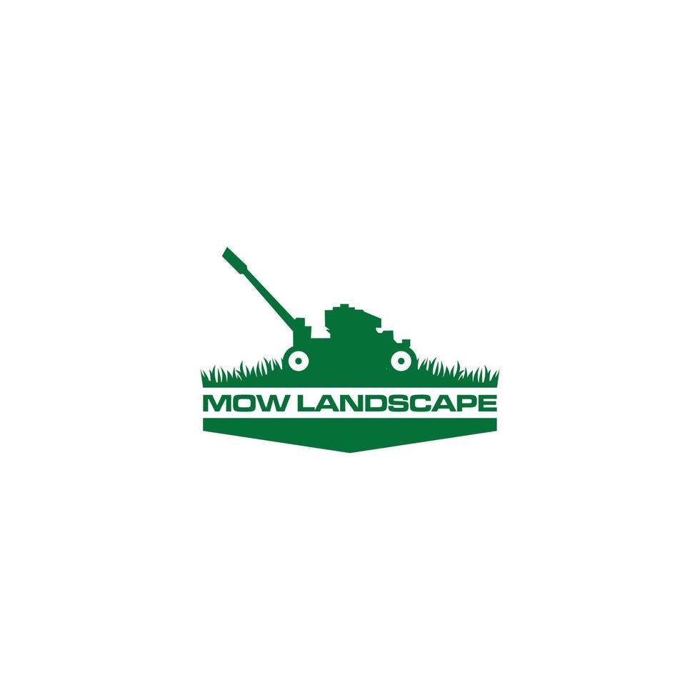 groen maaien landschap logo verlang... vector