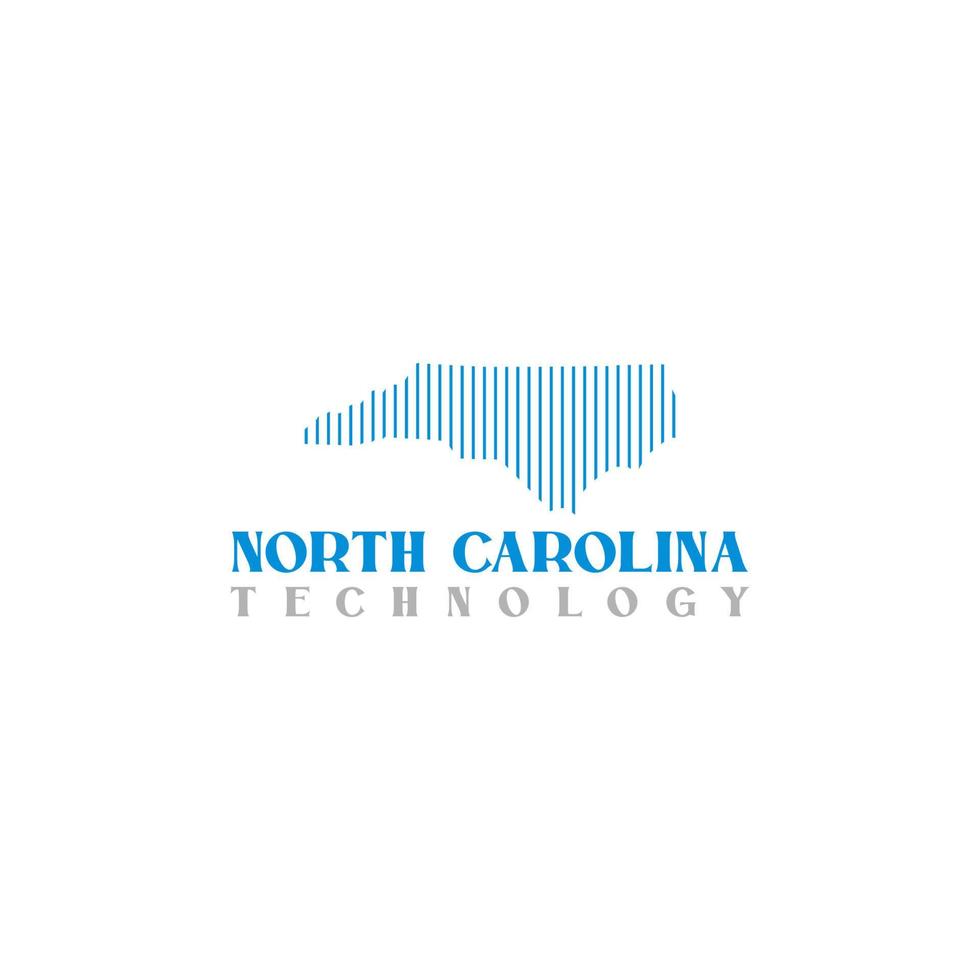 noorden carolina technologie logo ontwerp vector