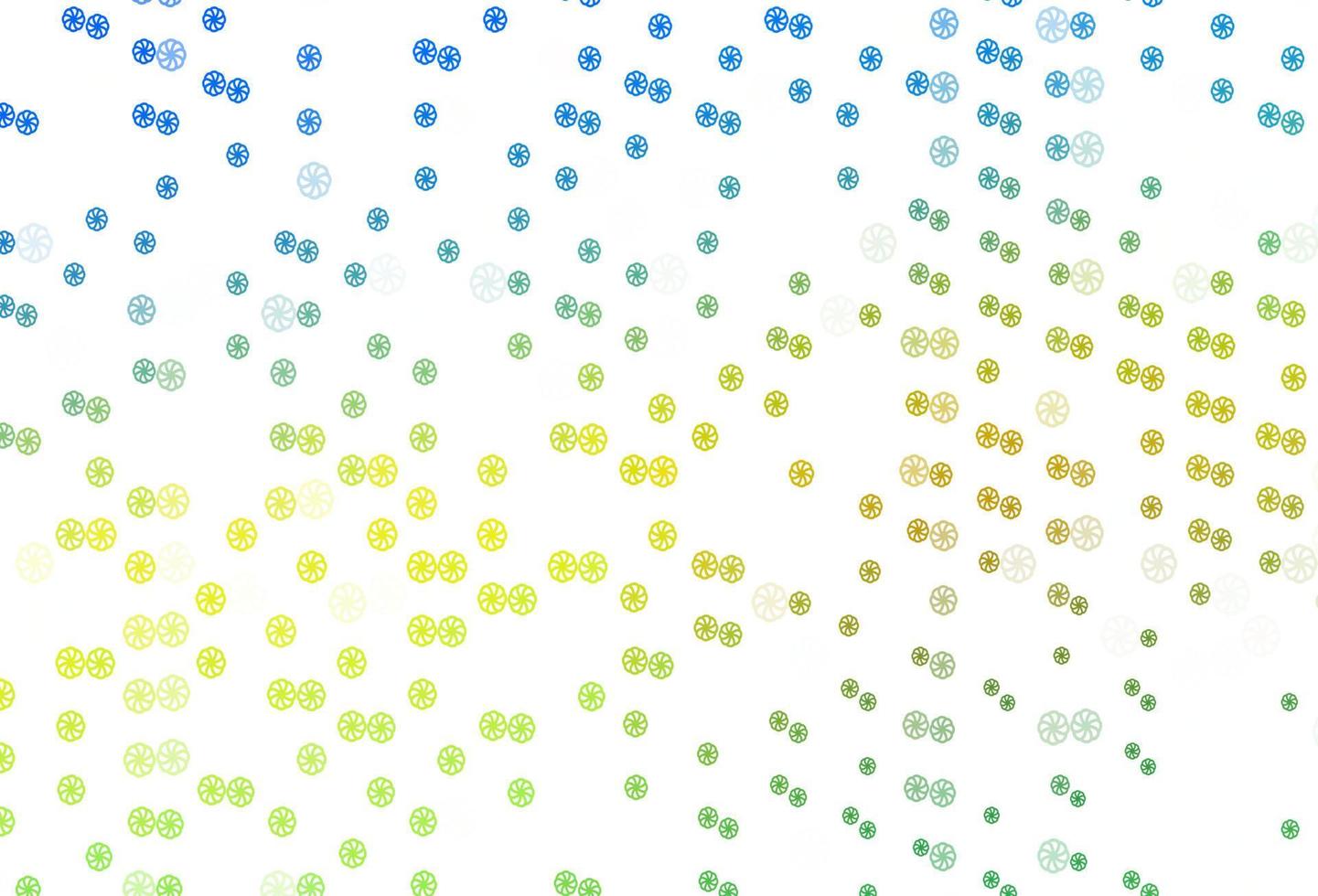 lichtblauwe, gele vectordekking met mooie sneeuwvlokken. vector