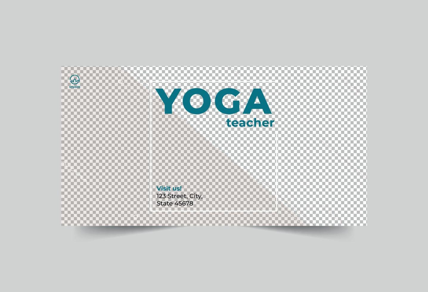 yoga instructeur sociaal media banier vector