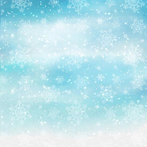 Aquarel kerst sneeuwvlokken vector