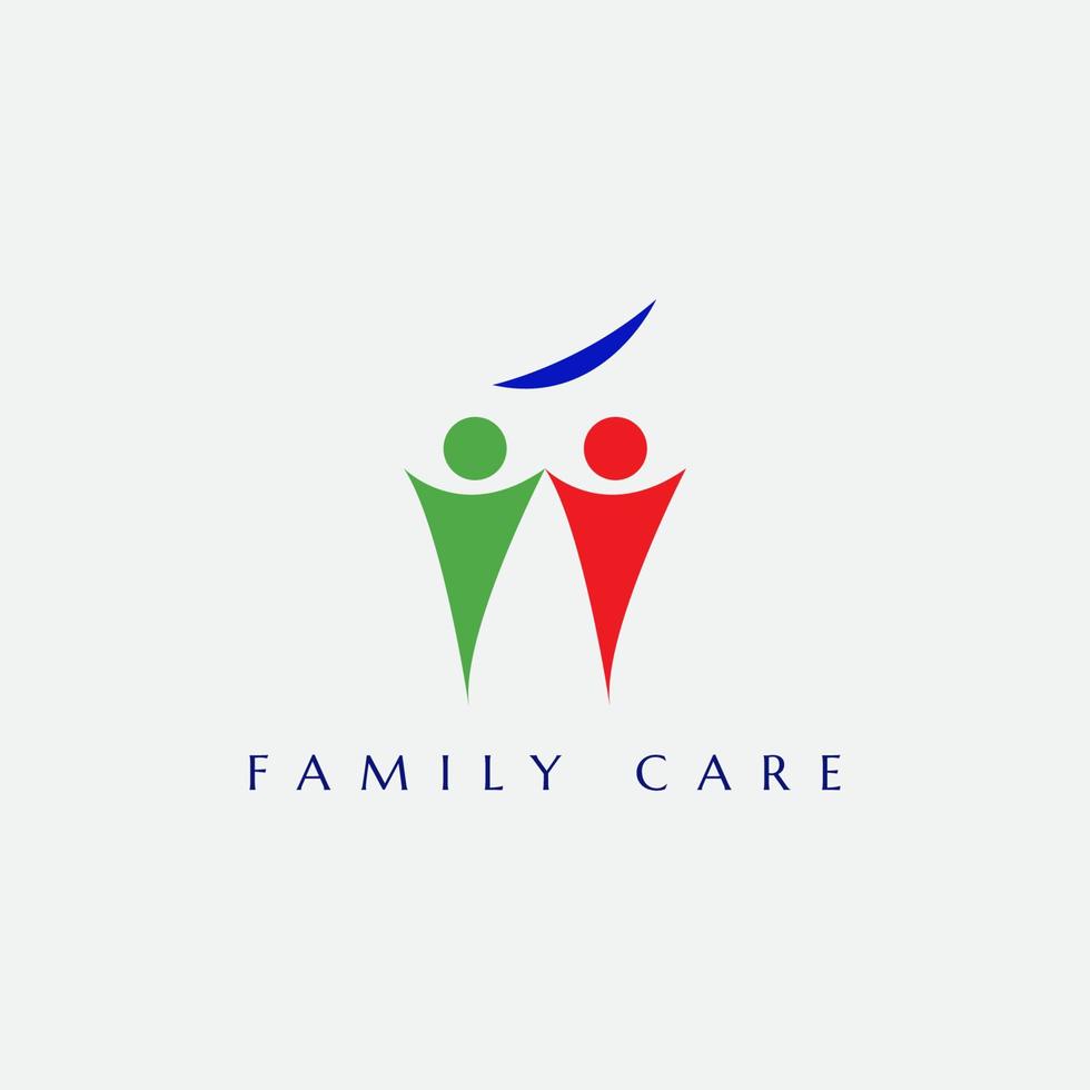 creatief familie zorg logo ontwerp vector