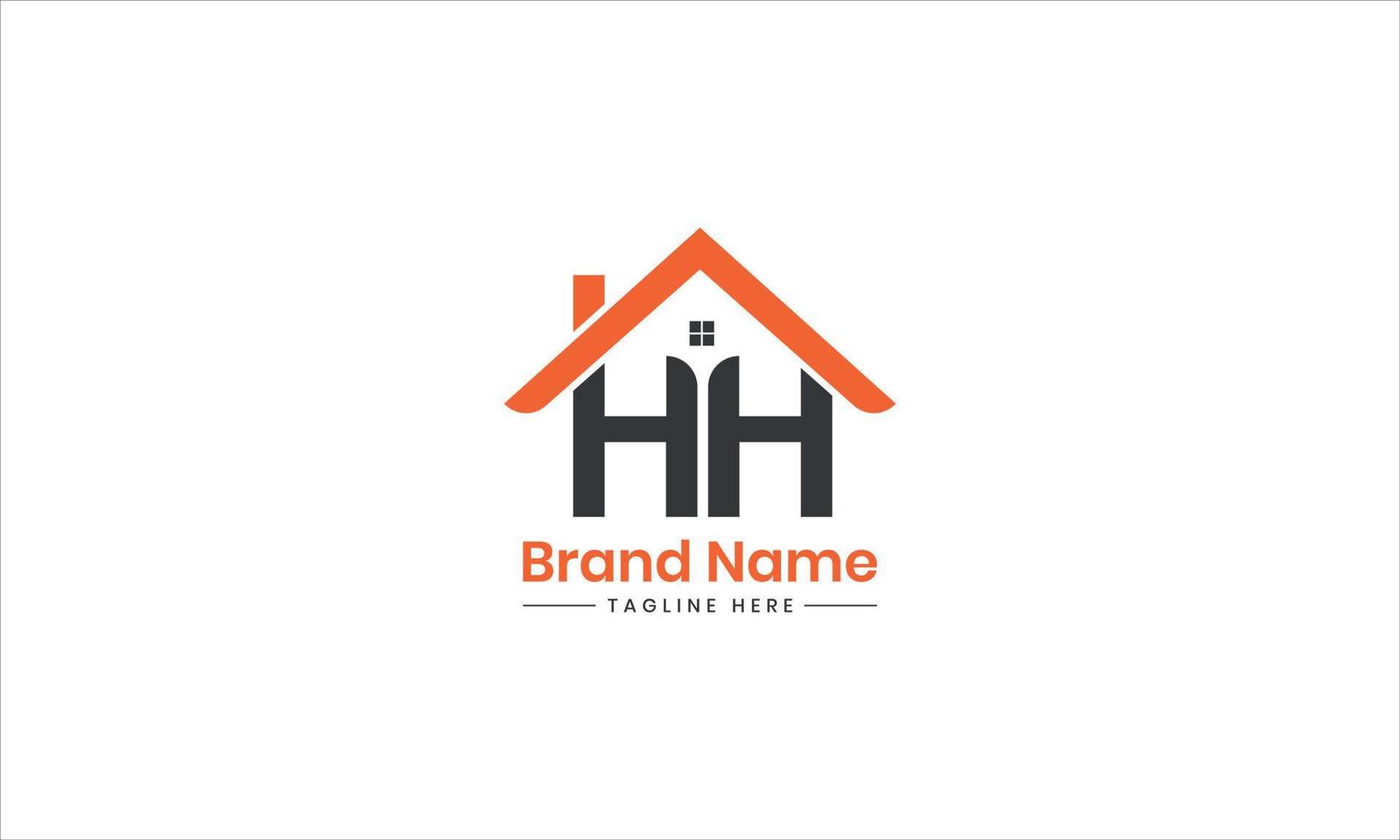 hh logo, hh brief, hh echt landgoed logo, echt landgoed logo met hh brief. pro vector