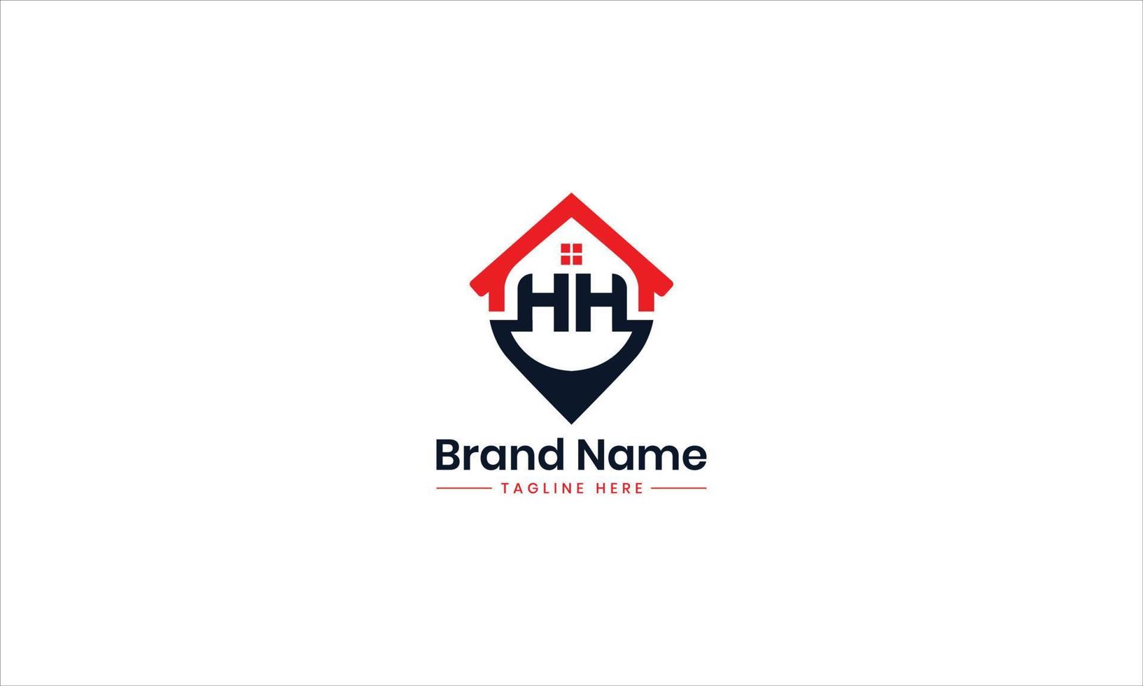 hh logo, hh brief, hh echt landgoed logo, echt landgoed logo met hh brief. pro vector