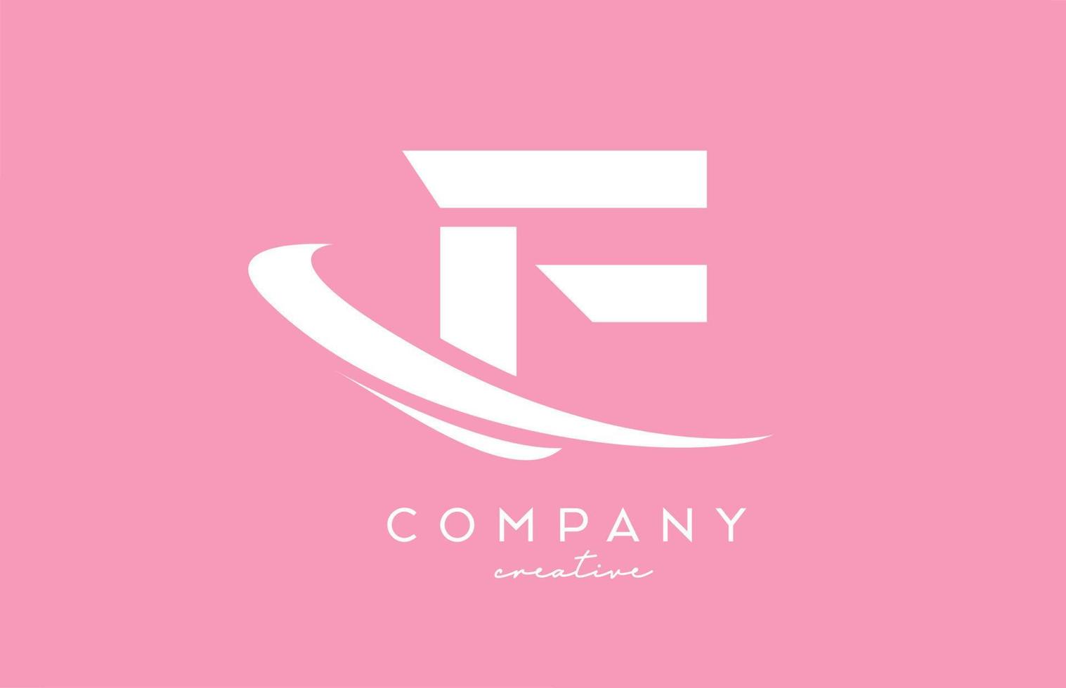 roze wit f alfabet brief logo icoon met zucht. creatief sjabloon ontwerp voor bedrijf en bedrijf vector
