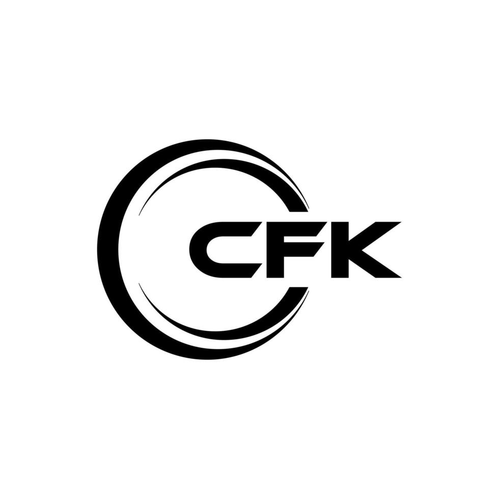 cfk brief logo ontwerp in illustratie. vector logo, schoonschrift ontwerpen voor logo, poster, uitnodiging, enz.