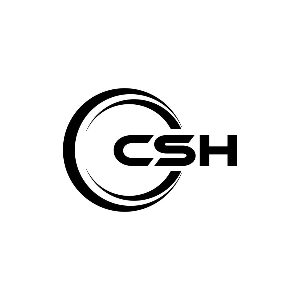 csh brief logo ontwerp in illustratie. vector logo, schoonschrift ontwerpen voor logo, poster, uitnodiging, enz.