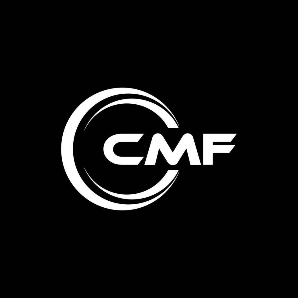 cmf brief logo ontwerp in illustratie. vector logo, schoonschrift ontwerpen voor logo, poster, uitnodiging, enz.