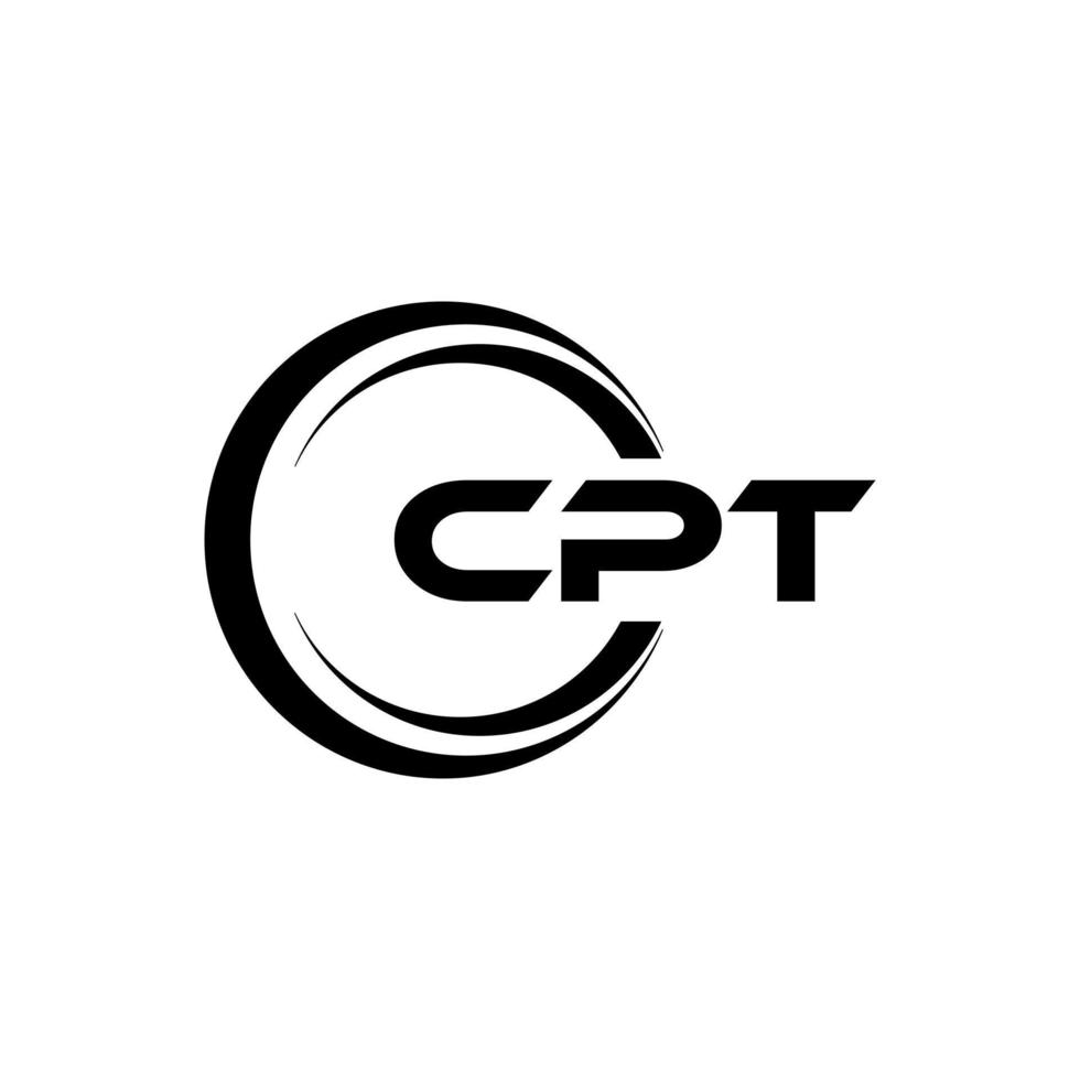 cpt brief logo ontwerp in illustratie. vector logo, schoonschrift ontwerpen voor logo, poster, uitnodiging, enz.