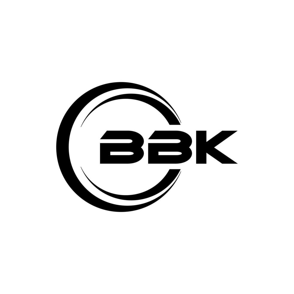 bbk brief logo ontwerp in illustratie. vector logo, schoonschrift ontwerpen voor logo, poster, uitnodiging, enz.