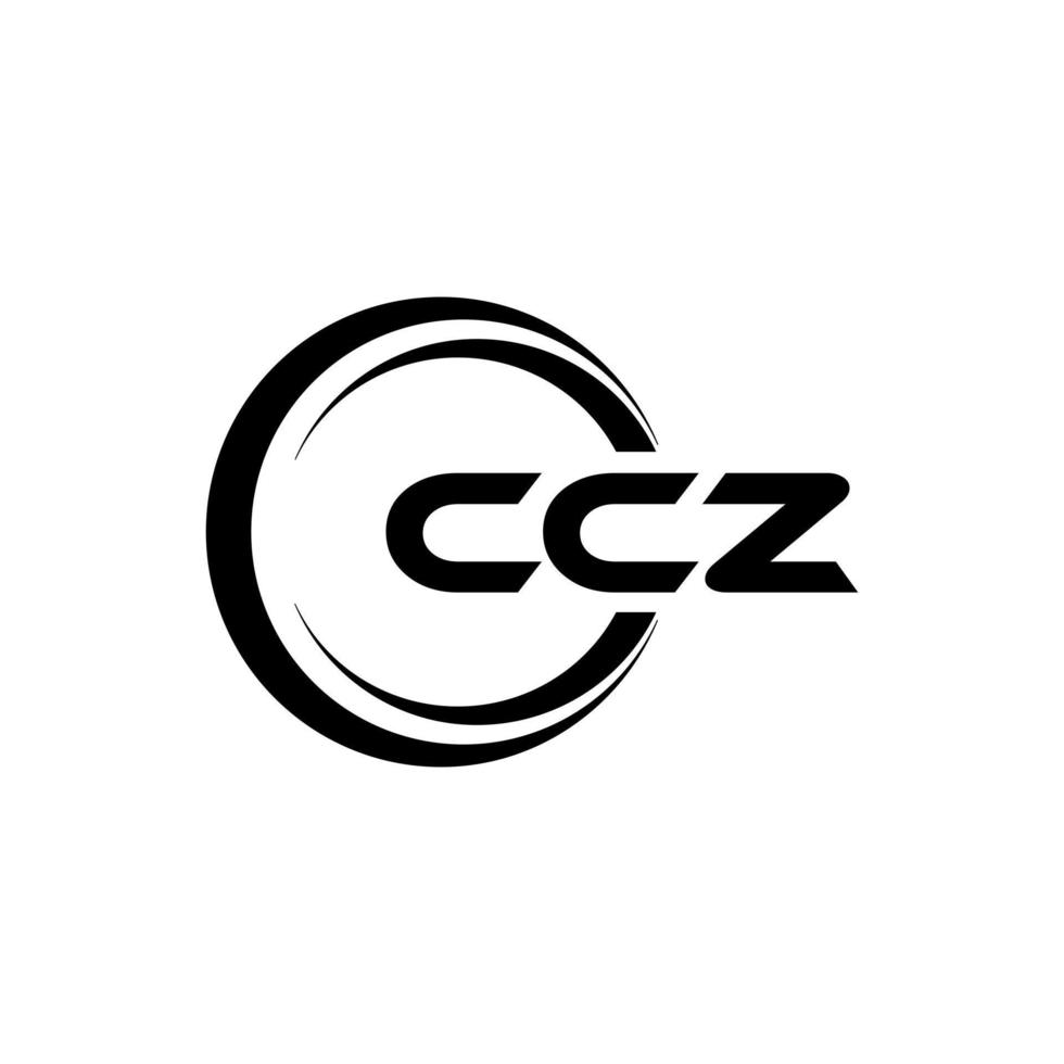 ccz brief logo ontwerp in illustratie. vector logo, schoonschrift ontwerpen voor logo, poster, uitnodiging, enz.