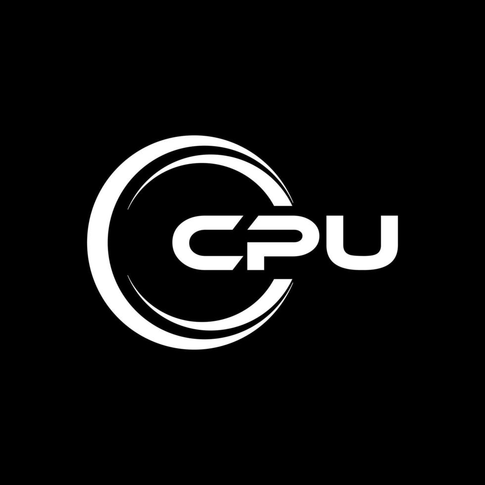 CPU brief logo ontwerp in illustratie. vector logo, schoonschrift ontwerpen voor logo, poster, uitnodiging, enz.