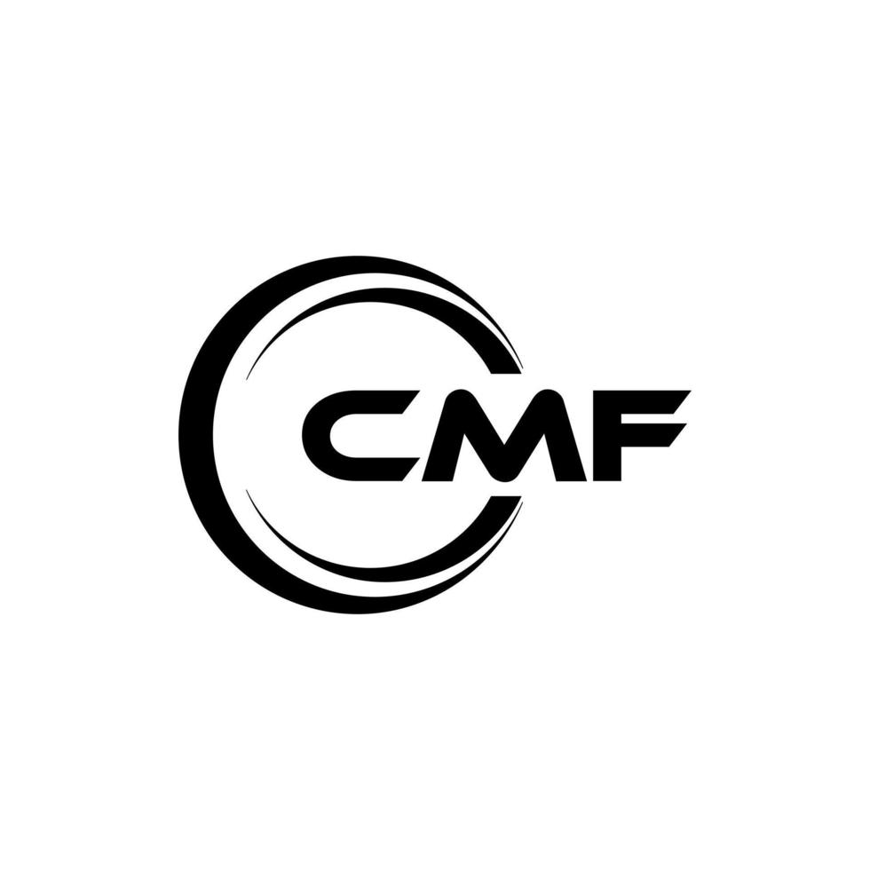 cmf brief logo ontwerp in illustratie. vector logo, schoonschrift ontwerpen voor logo, poster, uitnodiging, enz.