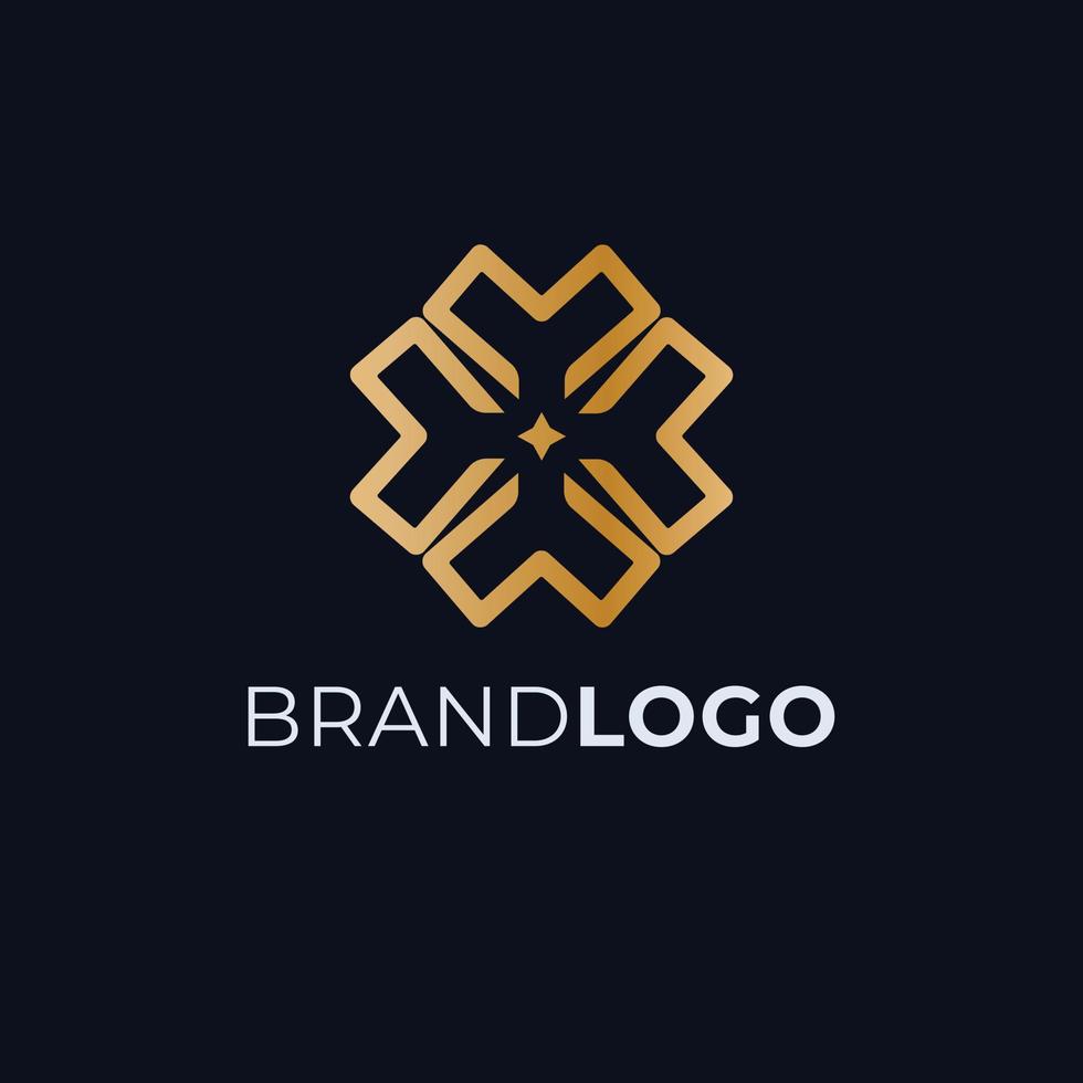 m brief logo ontwerp. luxe merk logo logotype vector