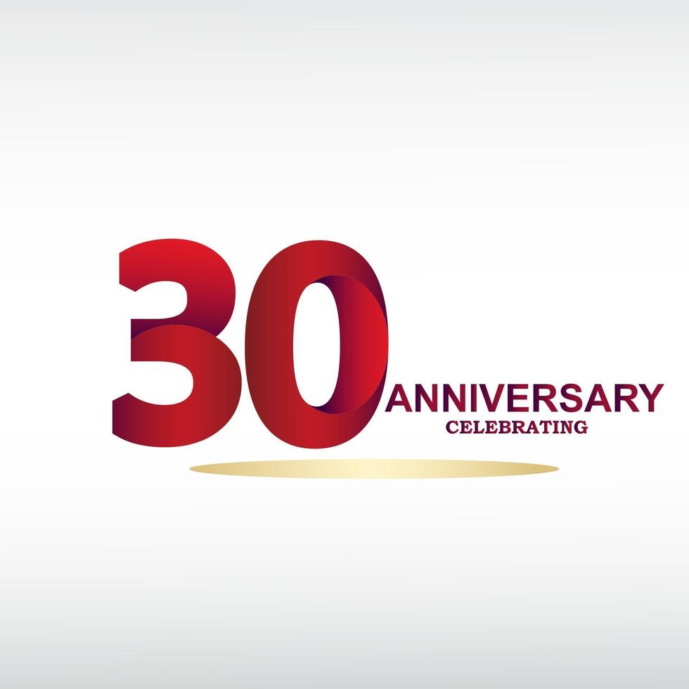 30 jaar Jubileumfeest, vector design voor feesten, uitnodigingskaarten en wenskaarten