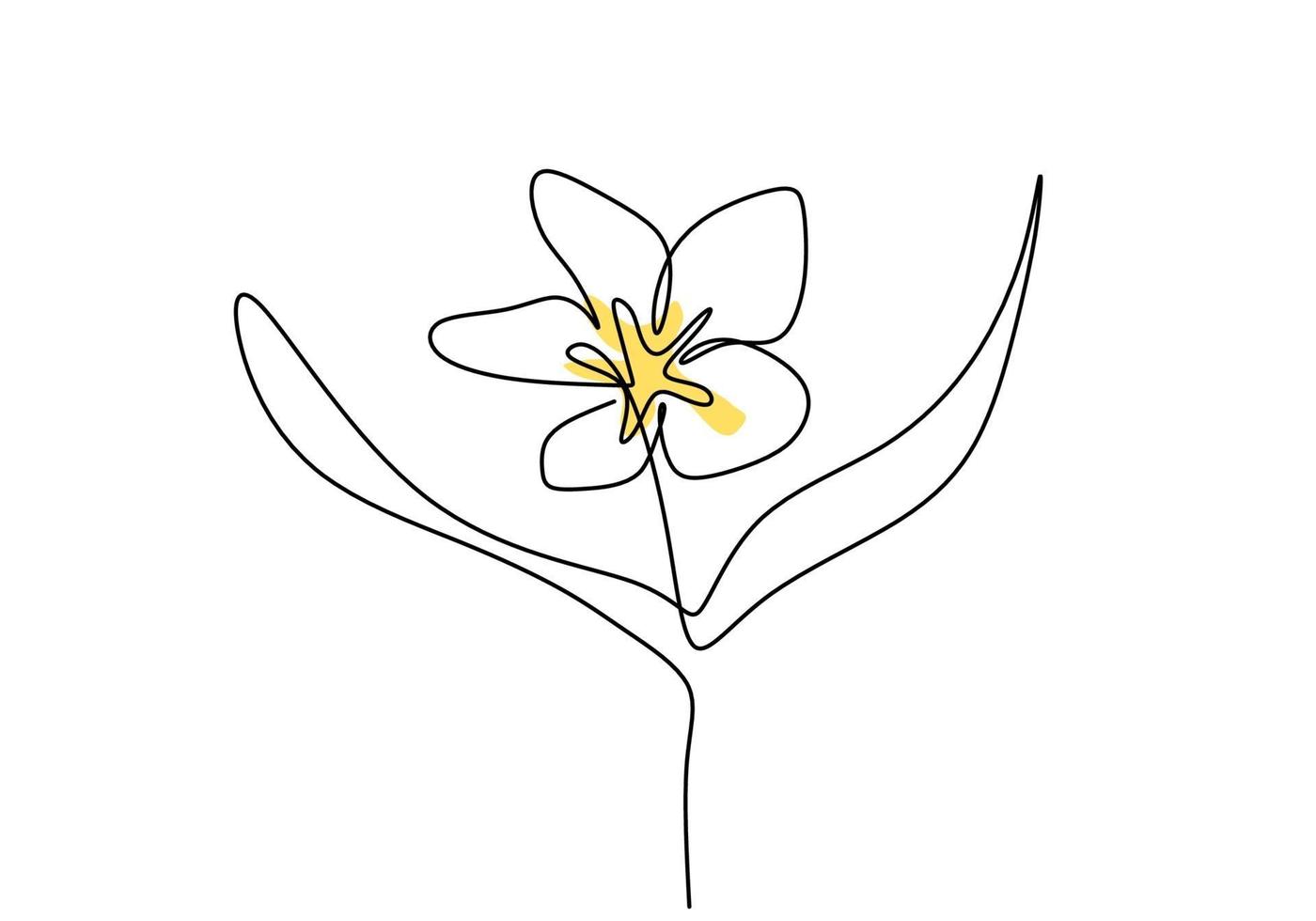 mooie bloem één lijn doorlopende tekenstijl. jasmijn balinees bloem minimalistisch ontwerp. verse schoonheid jasmijn bloem voor tuin logo geïsoleerd op een witte achtergrond. vector illustratie