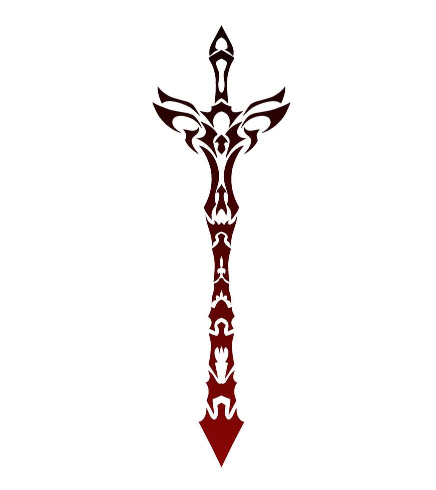 illustratie vector grafisch van tribal kunst zwaard tatoeëren