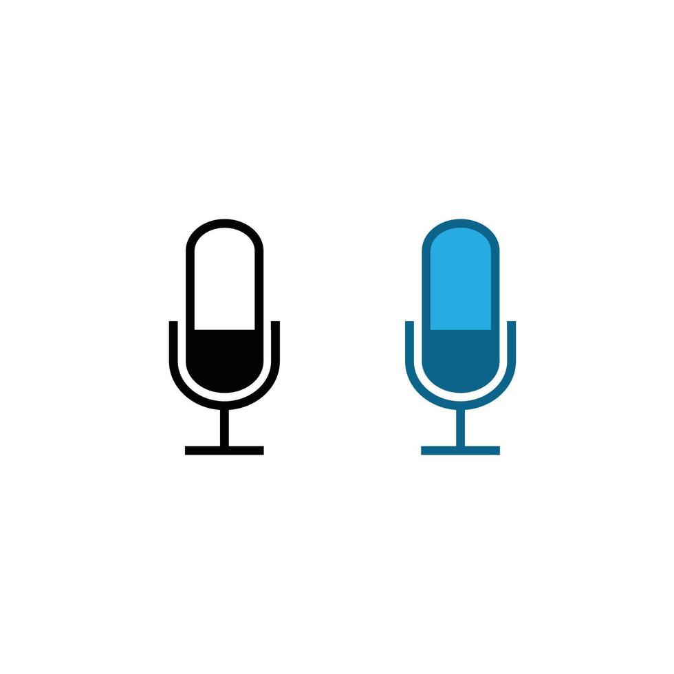 microfoon logo icoon illustratie kleurrijk en schets vector