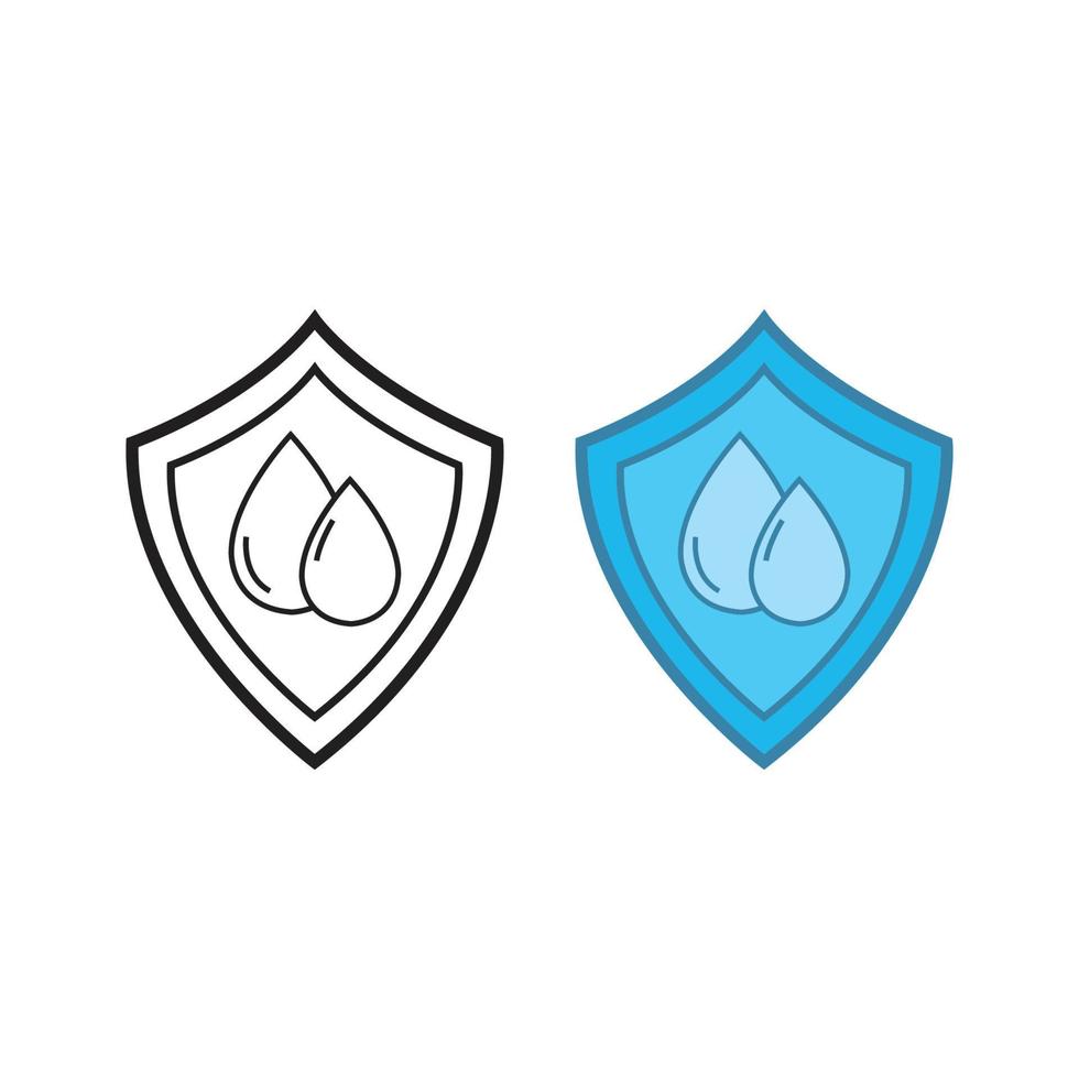 water bewaker logo icoon illustratie kleurrijk en schets vector