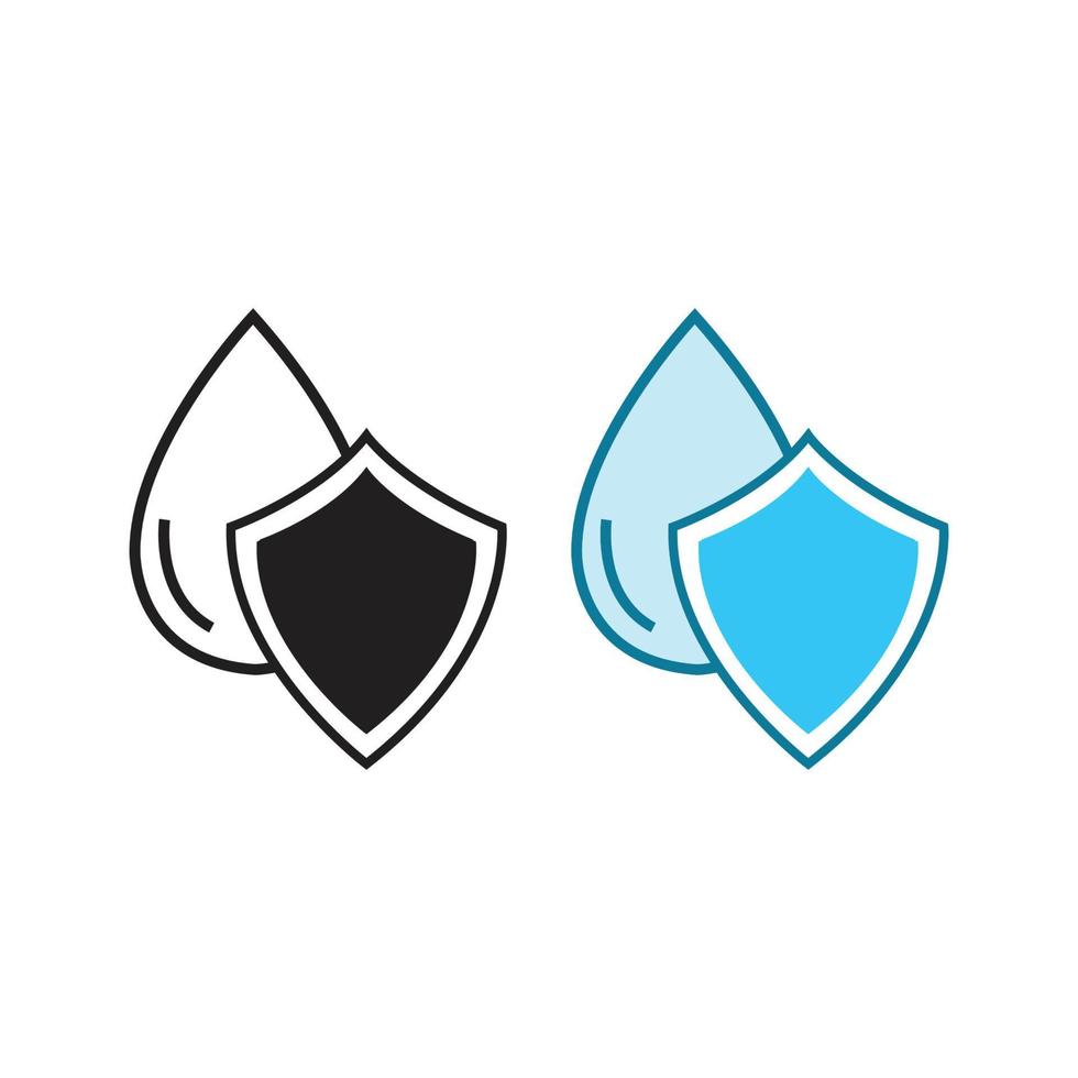 water bewaker logo icoon illustratie kleurrijk en schets vector