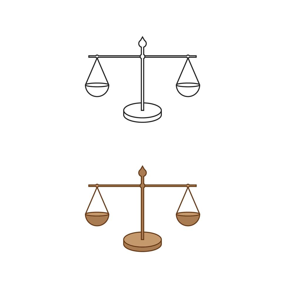 balans logo icoon illustratie kleurrijk en schets vector
