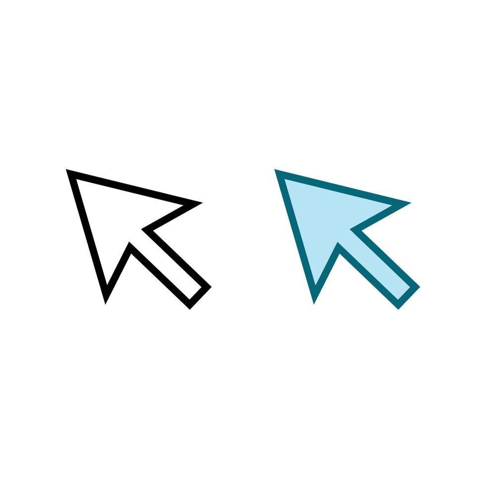 pijl cursor logo icoon illustratie kleurrijk en schets vector