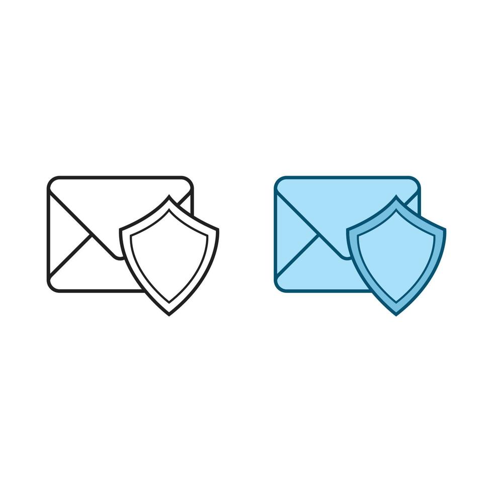 mail bewaker logo icoon illustratie kleurrijk en schets vector