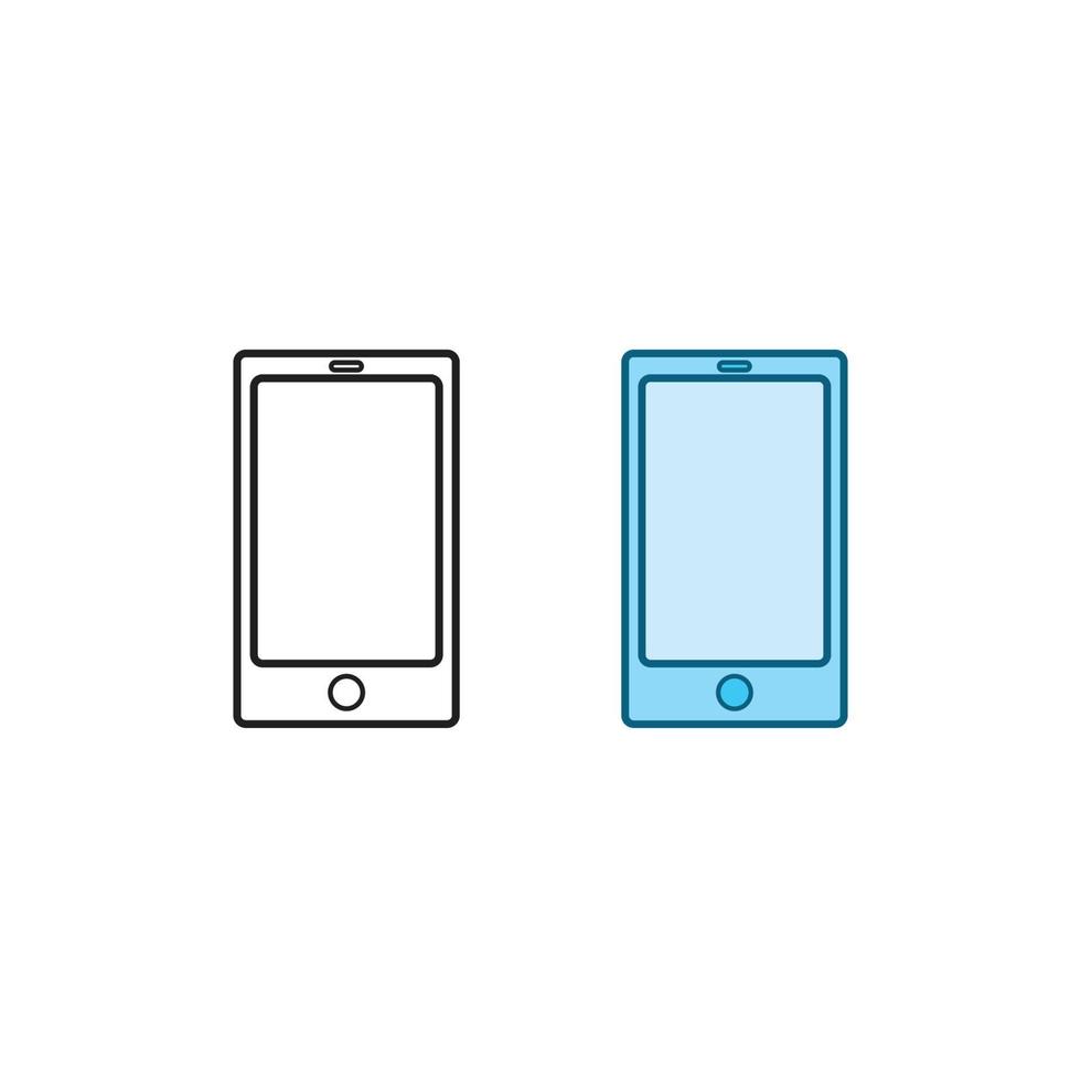 mobiel telefoon logo icoon illustratie kleurrijk en schets vector