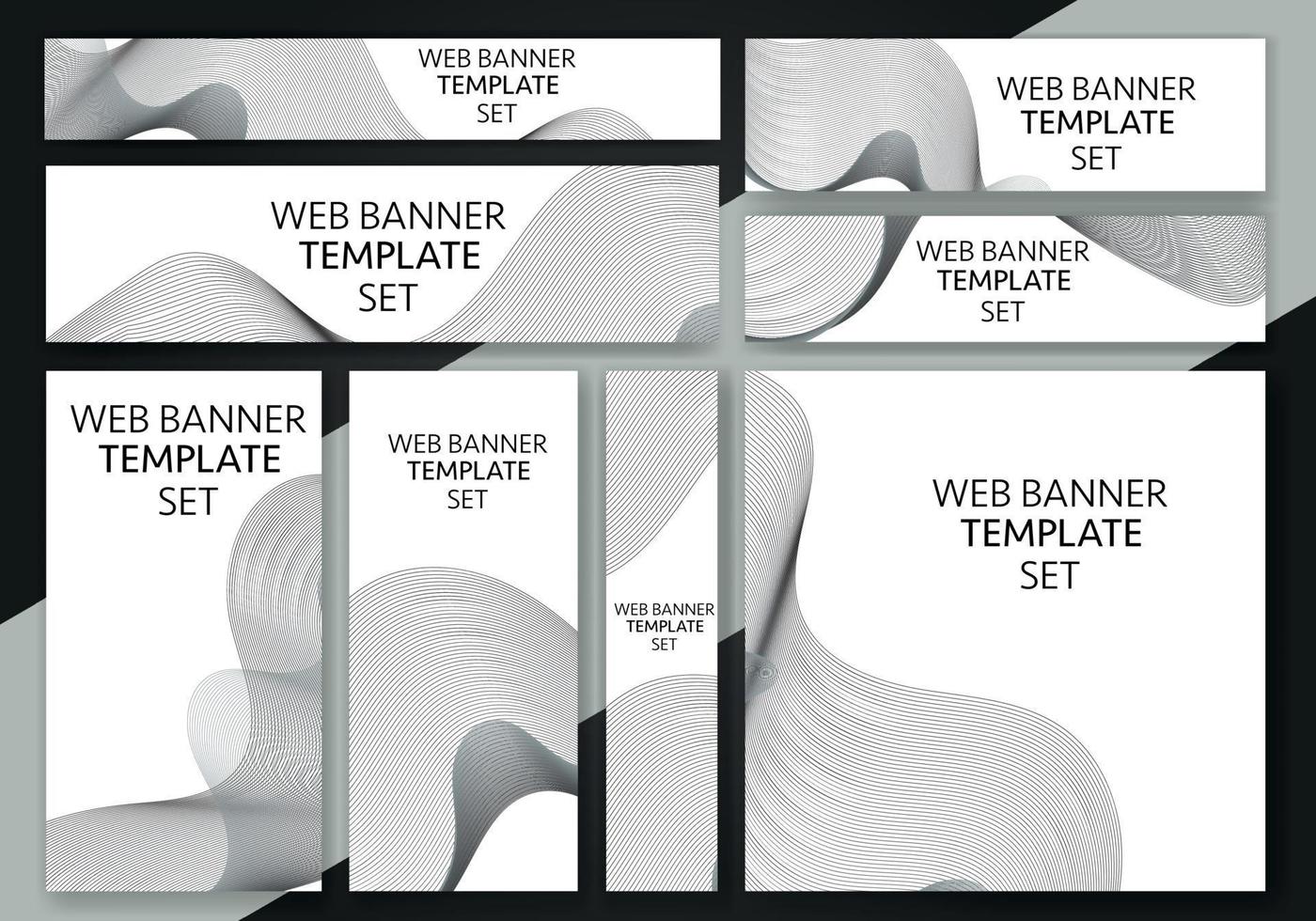 abstract banier ontwerp web sjabloon set, horizontaal hoofd web spandoek. modern helling banier set. vector