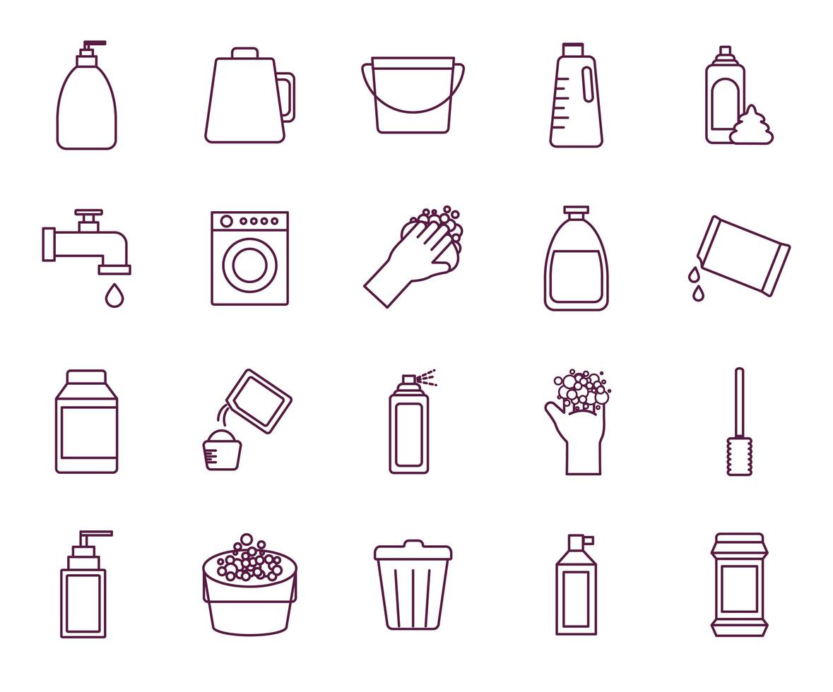 schoonmaak service icon set vector