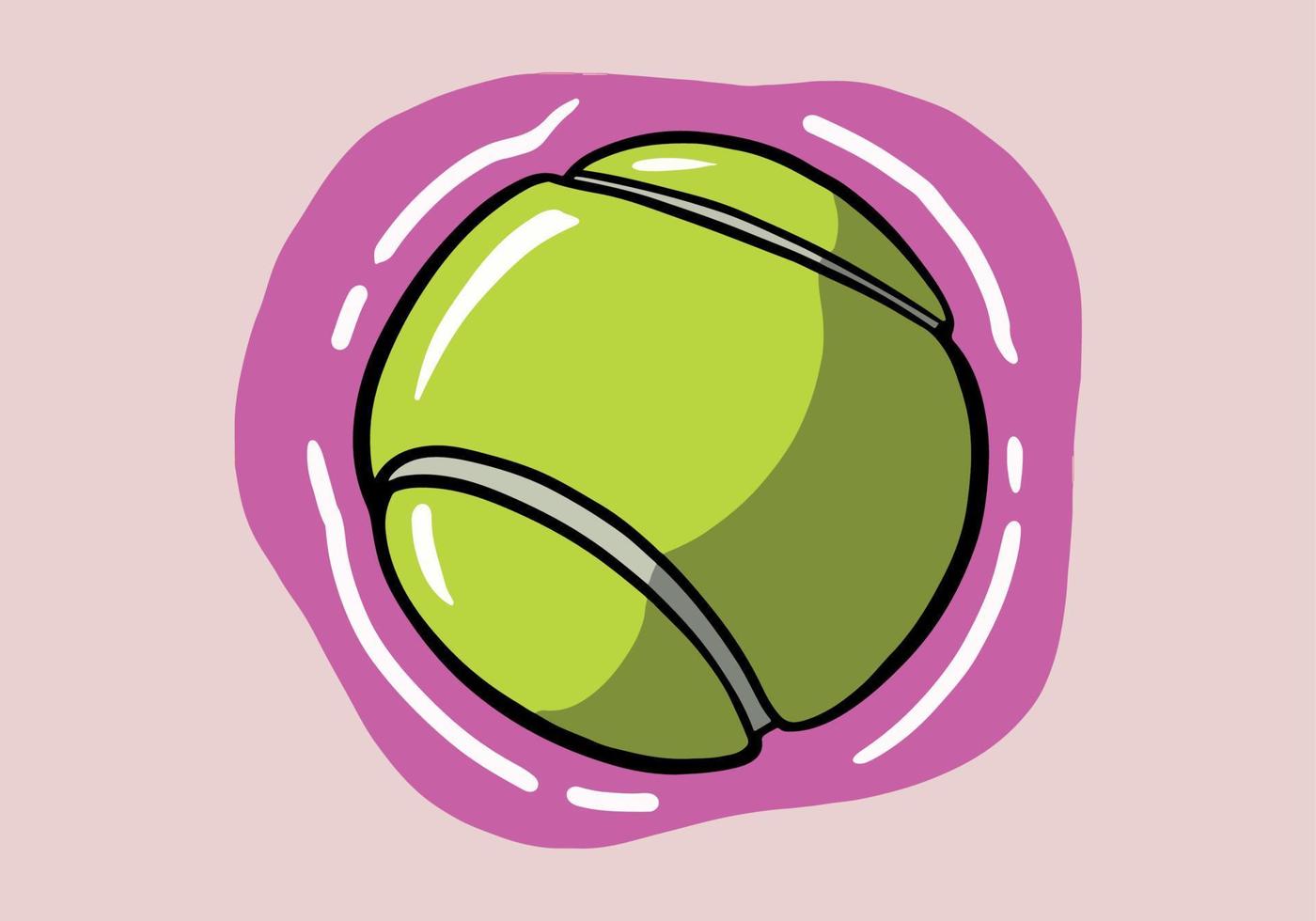 hand- getrokken tennis bal Aan geïsoleerd achtergrond. tekenfilm stijl tennis bal vector